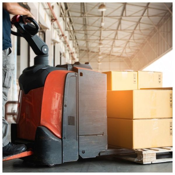 pallet jack in warehouse