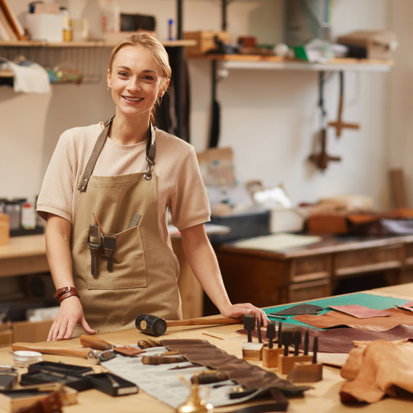 female artist smiling. 