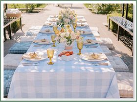 table with a table cloth