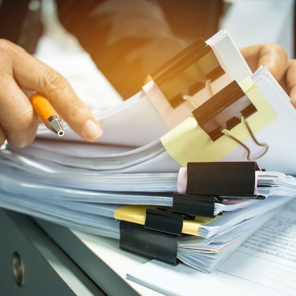 A stack of documents