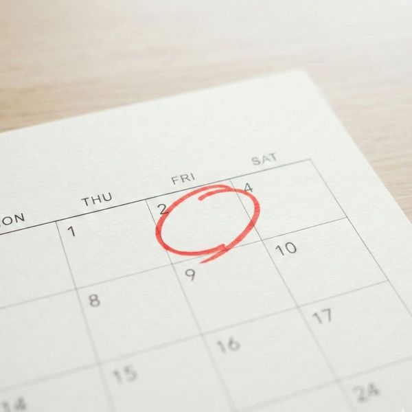 Circled date on calendar.