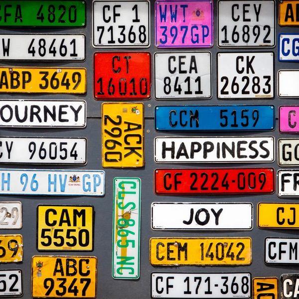 License plates.