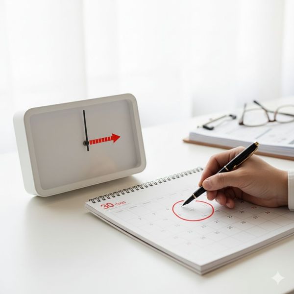 Analog clock or calendar indicating a short, limited time frame for a temporary permit.