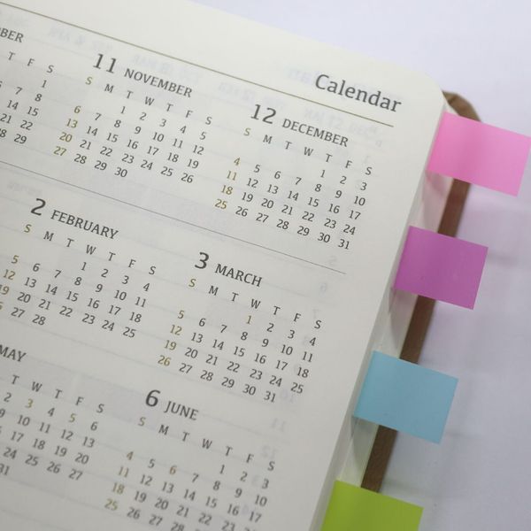calendar planner with post it flags