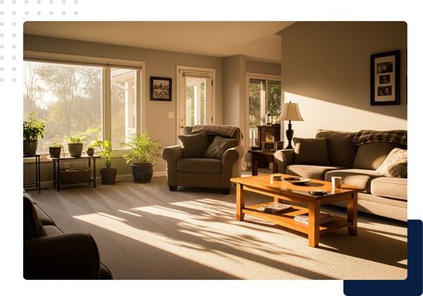 minimal living room with freshly cleaned carpet living room with freshly cleaned carpet