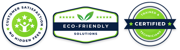 Badge 1: Customer Satisfaction & No Hidden Fees Badge 2: Eco-Friendly Cleaning Solutions Badge 3: Trained & Certified Technicians Badge 1: Customer Satisfaction & No Hidden Fees Badge 2: Eco-Friendly Cleaning Solutions Badge 3: Trained & Certified Technicians