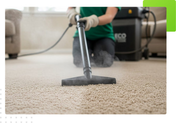 someone cleaning a residential carpet floor