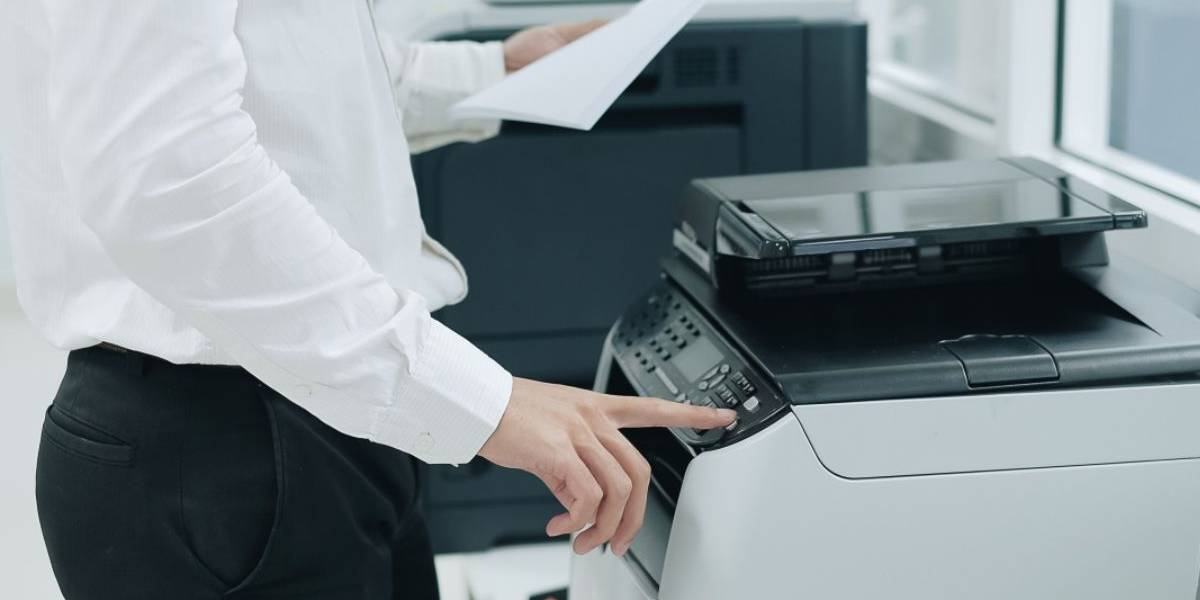 Man using printer
