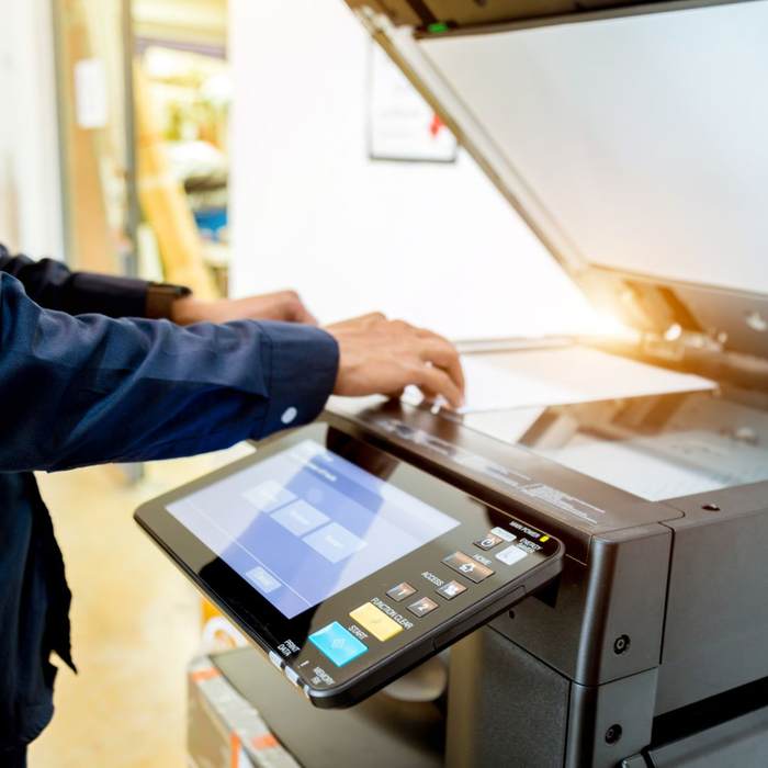 person using copier