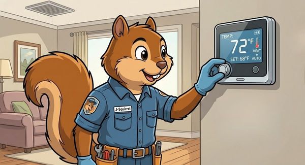 J Squirrel adjusting thermostat