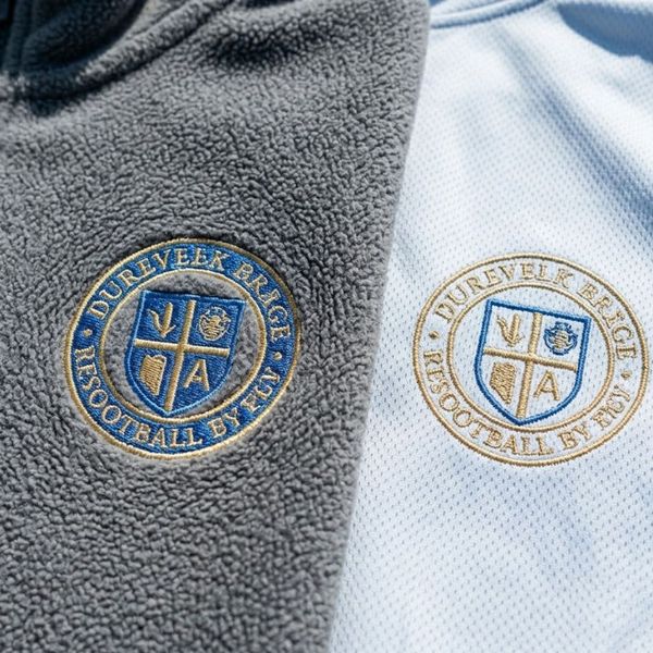 comparing heavy and light weight fabric with the same design sewn into it