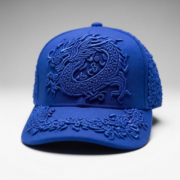 3D Puff blue hat. 3D Puff blue hat.