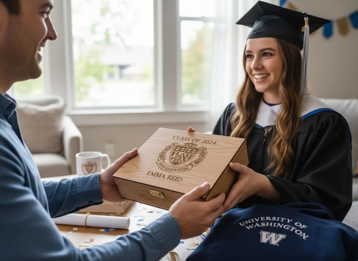 Graduation Gift Exchange with Personalized Wooden Box