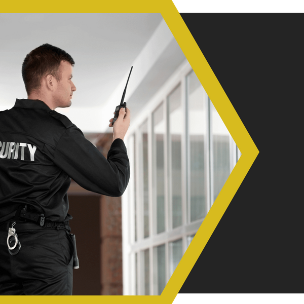 security guard using his radio