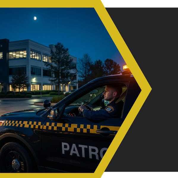 security patrol car surveilling the area