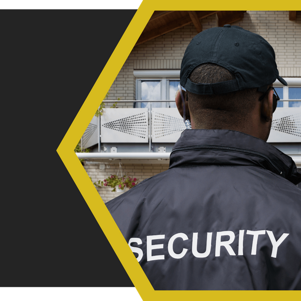 back view of a residential security guard