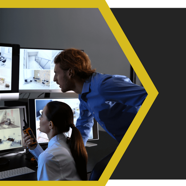 security guards watching cctv