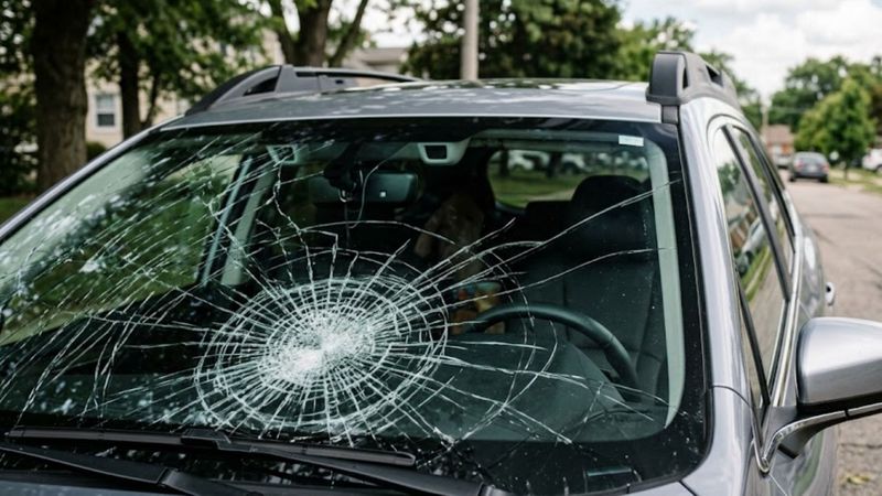 damaged windshield 