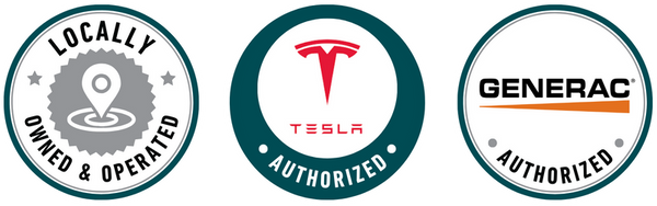 badges: Locally Owned & Operated, Tesla authorized, Generac Authorized