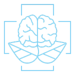 brain icon with health symbol