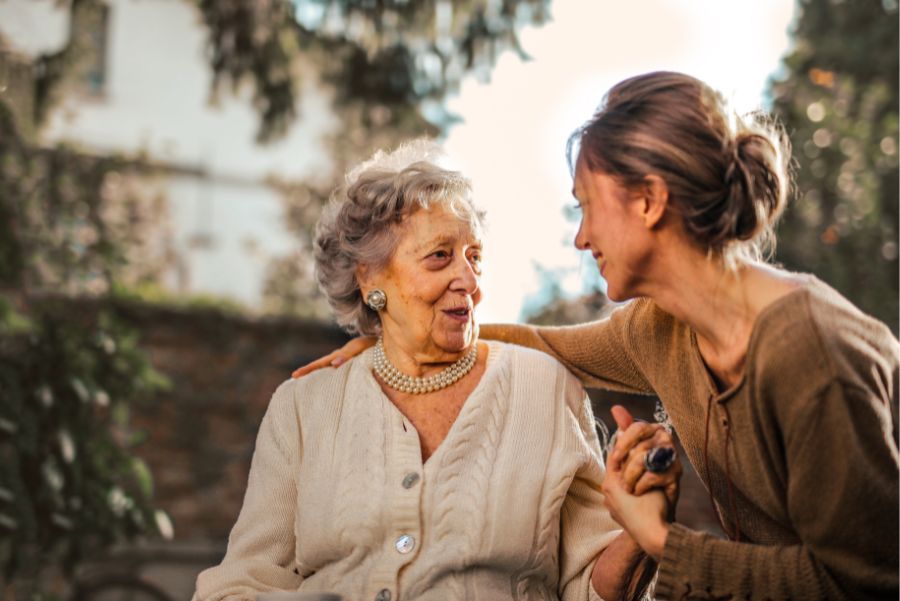 A senior and their daughter