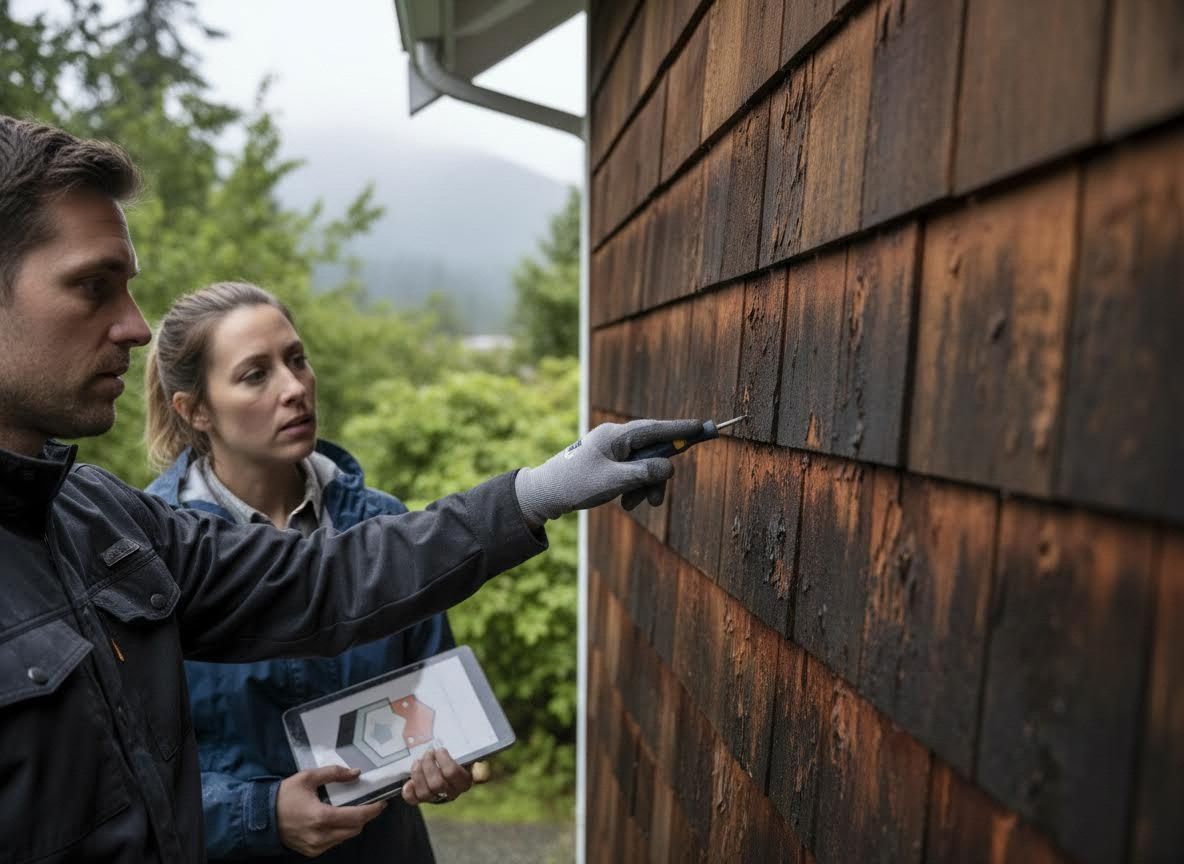 Home Inspection of Exterior Wooden Shingles
