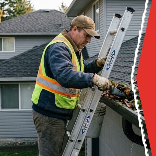 cleaning gutters