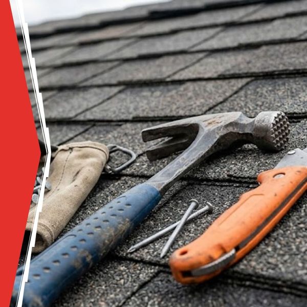 hammer and nails on roof for repair
