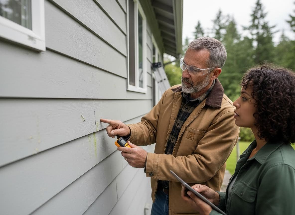 Home Inspector Discussing Siding Issues