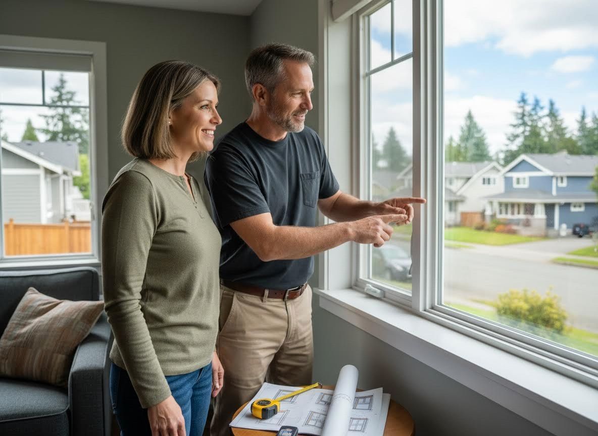 Couple Planning Home Renovation by Window