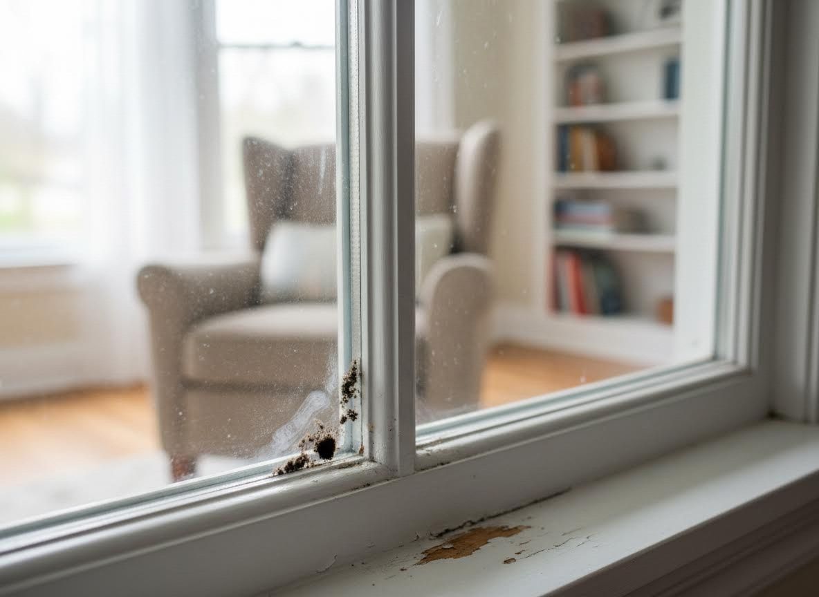 Mold and Peeling Paint on Old Window Frame