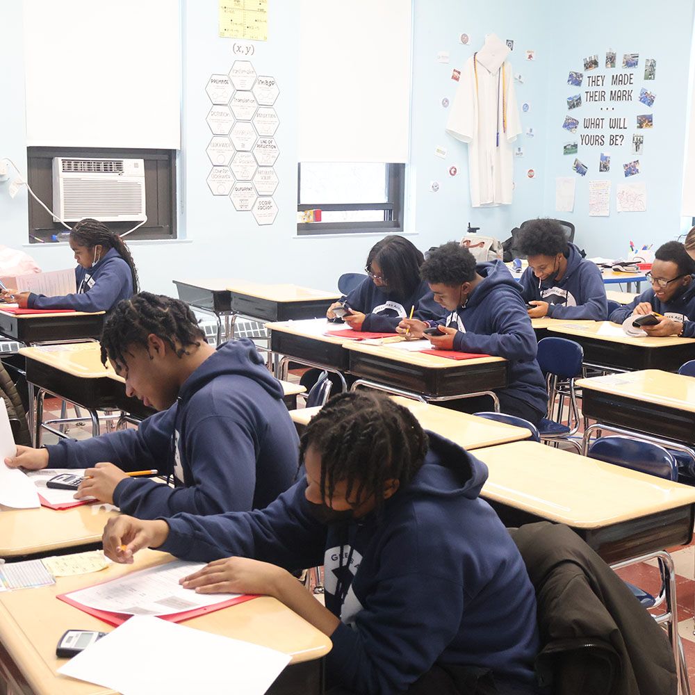 Students working in classroom