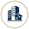Icon of a building, representing property division. Icon of a building, representing property division.