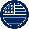 a circular American Flag icon