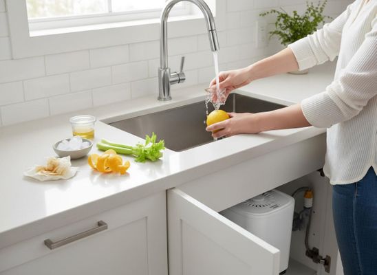 Kitchen Sink with Under-Sink Water Filtration System