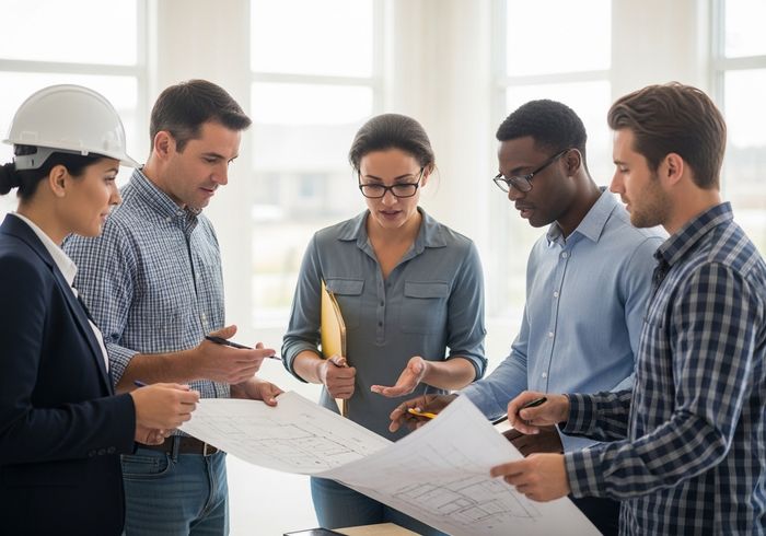 Architects Reviewing Blueprints