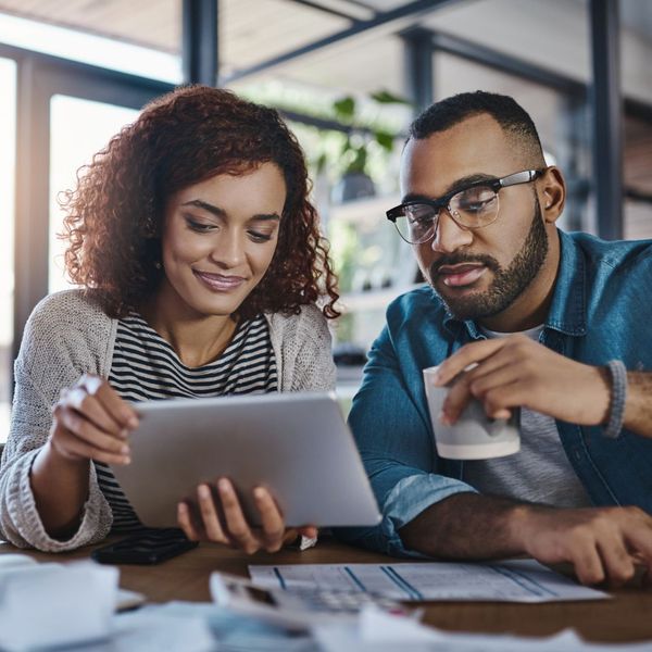 couple looking at laptop