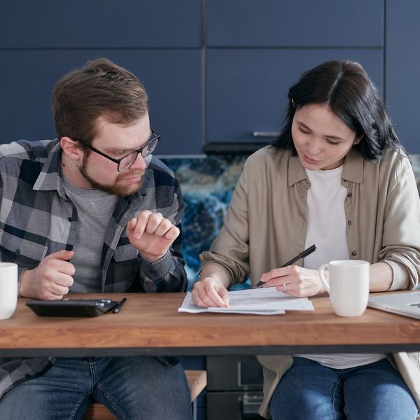 couple looking over insurance plans