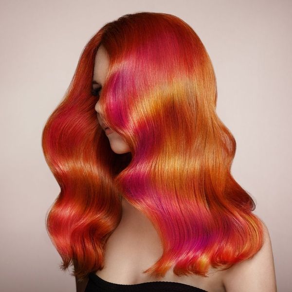 woman colorful hair