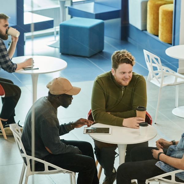 adults dining in cafeteria