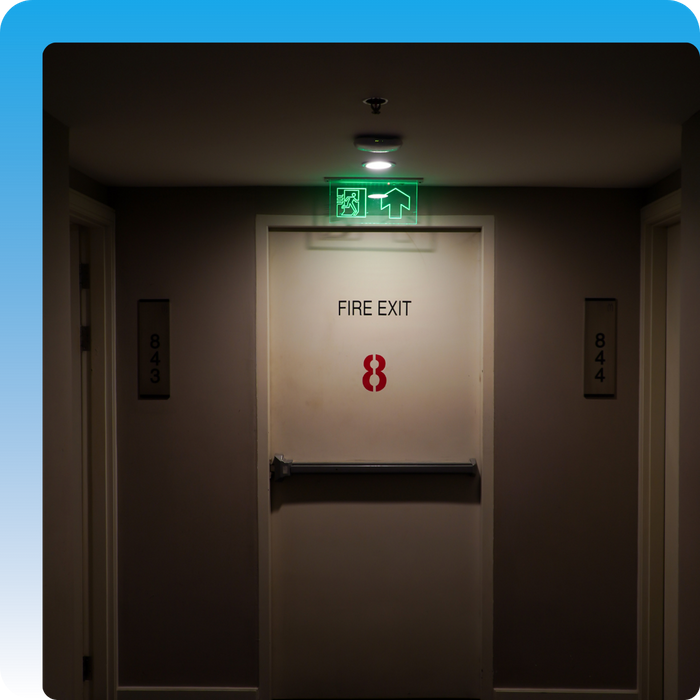 exit sign and door