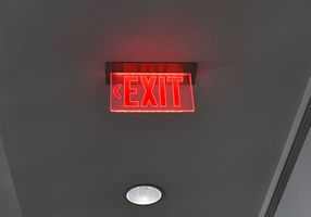 Exit sign in building