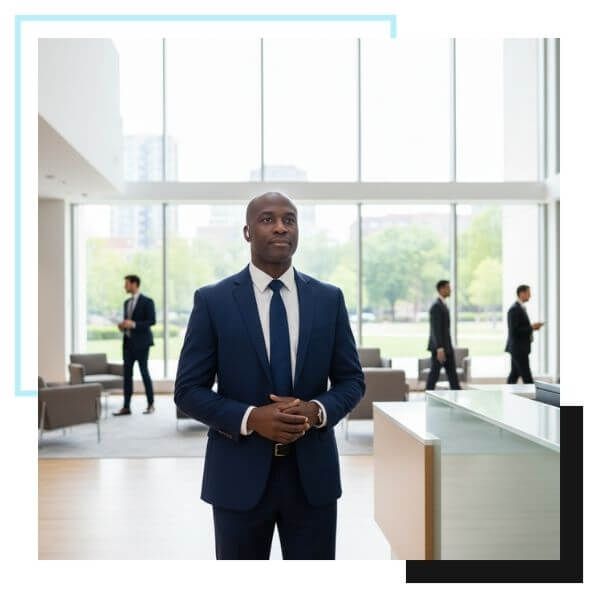 security officer in a suit