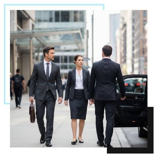 woman with personal security 