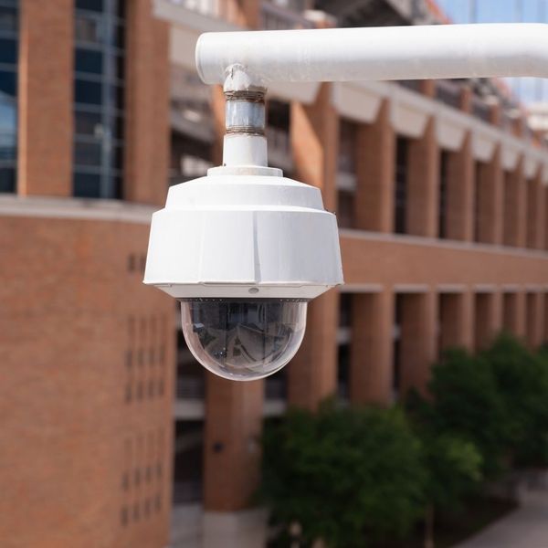 Security system off the side of commercial building