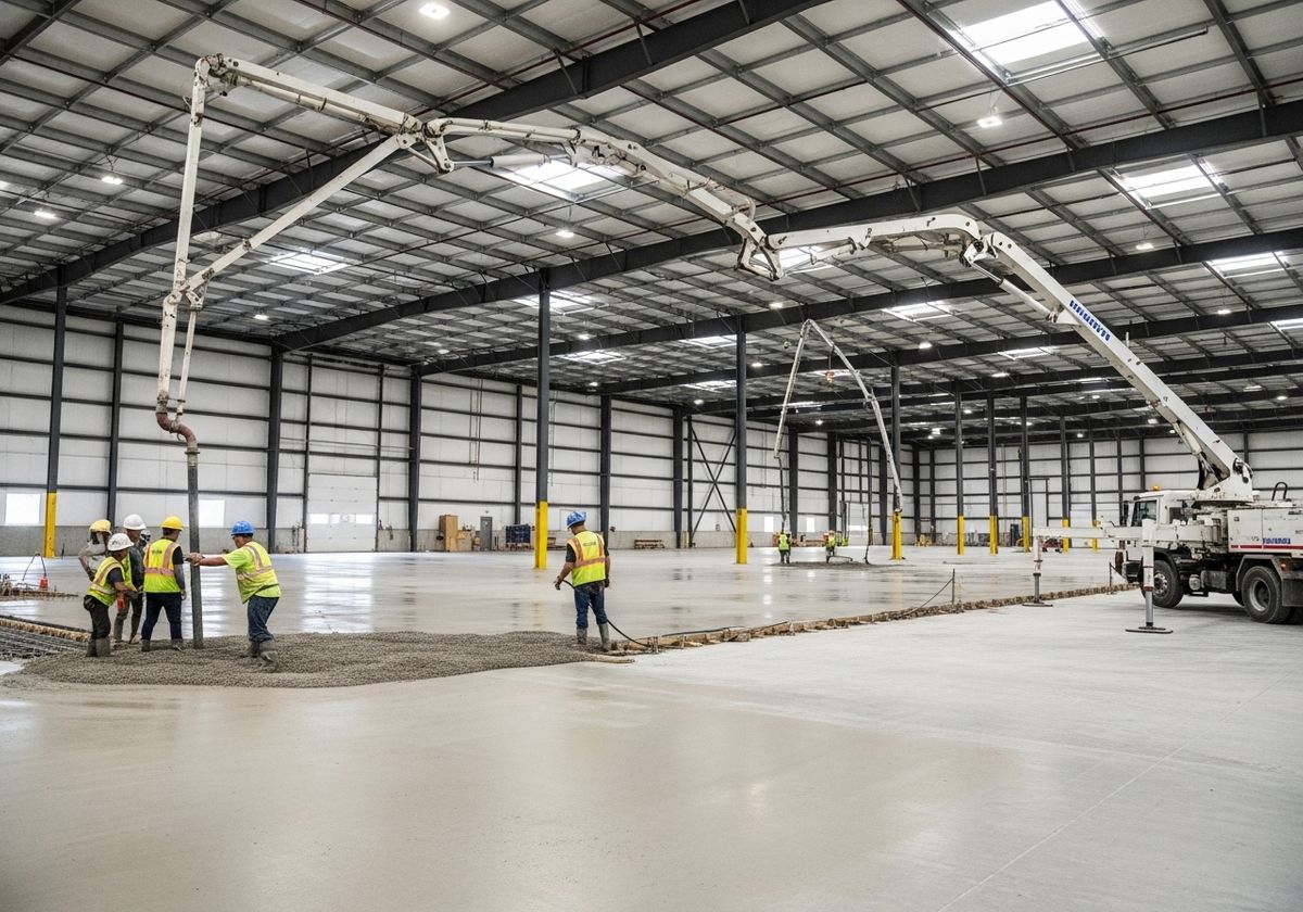 Concrete Pouring in Warehouse
