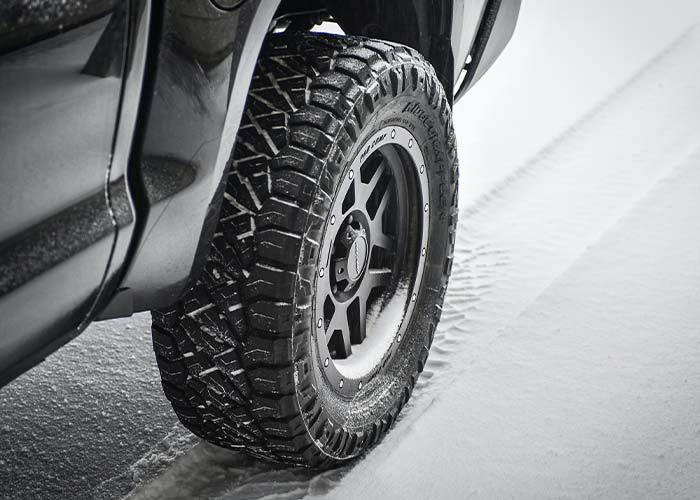 closeup image of winter tires
