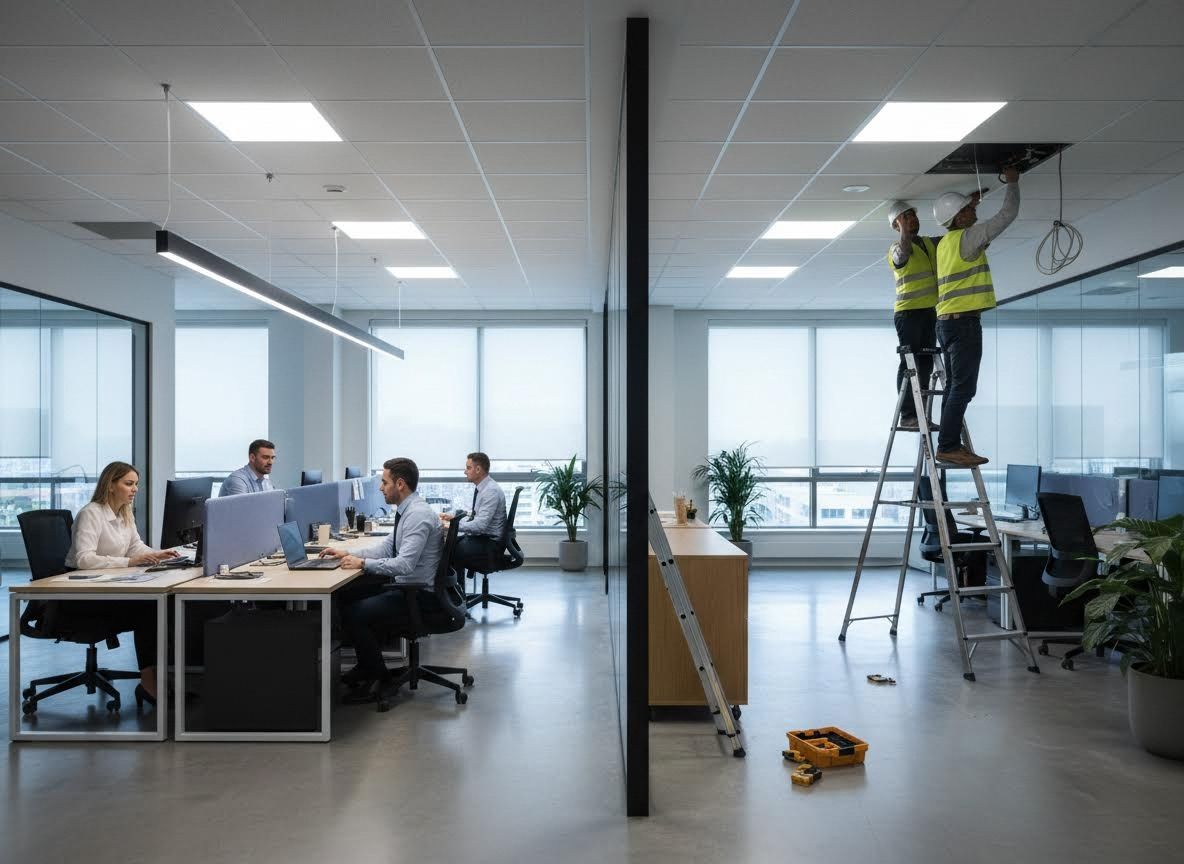 Office Environment with Concurrent Work and Maintenance