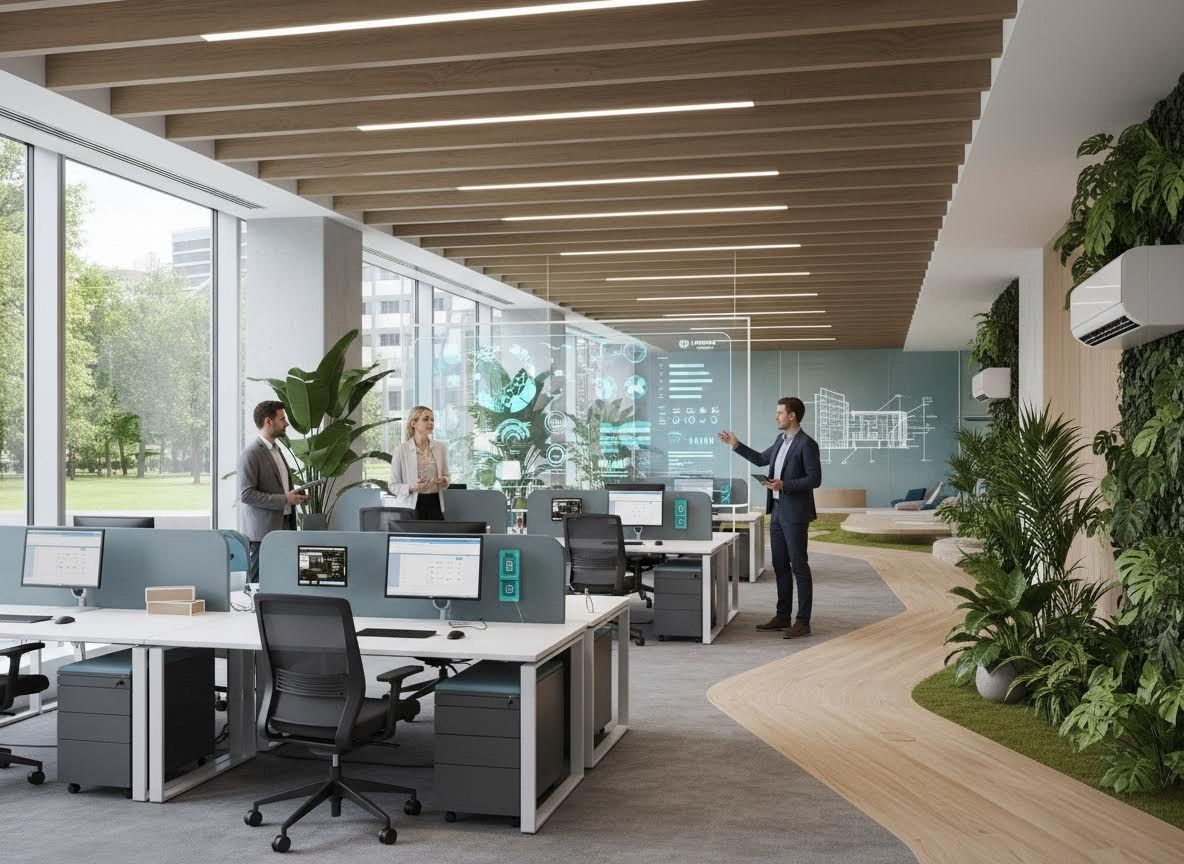 Modern Biophilic Office with Augmented Reality Presentation