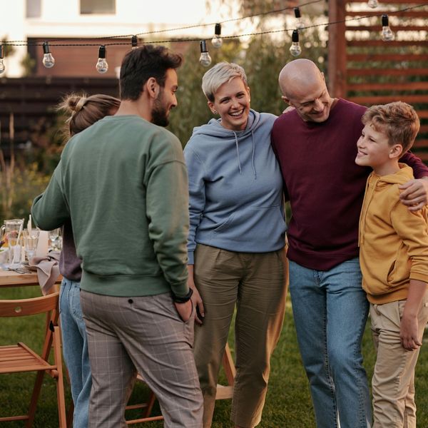 image of a family in a backyard